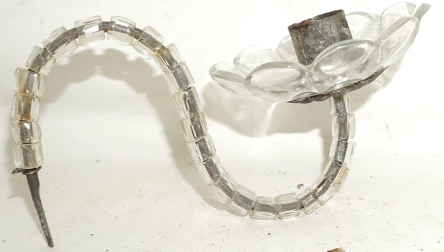 Kerzenhalter Arm für Deckenleuchter für Leuchter Glas um 1880 Ersatzteil /P15