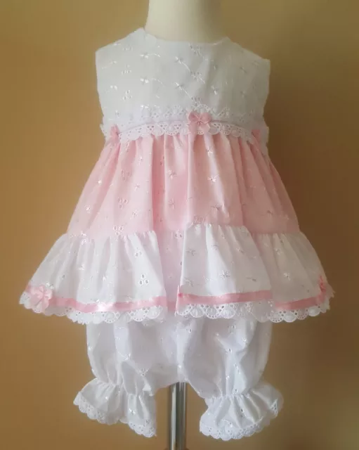 Baby girls spanish/traditional style dress,bloomer,hat 3-6months