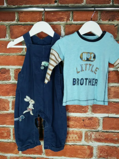 Baby Boy Bundle Age 6-9 Months M&S Next Top T-Shirt Dungarees Set Infant 74Cm