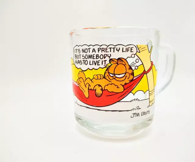 Mug Garfield Glass Cup Jim Davis Vintage 1978 Comics Featuring Odie with Handle