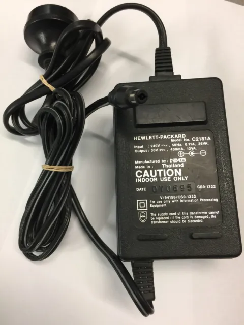 Hewlett Packard HP C2181A AC Adapter 240V Australian Plug in Black.
