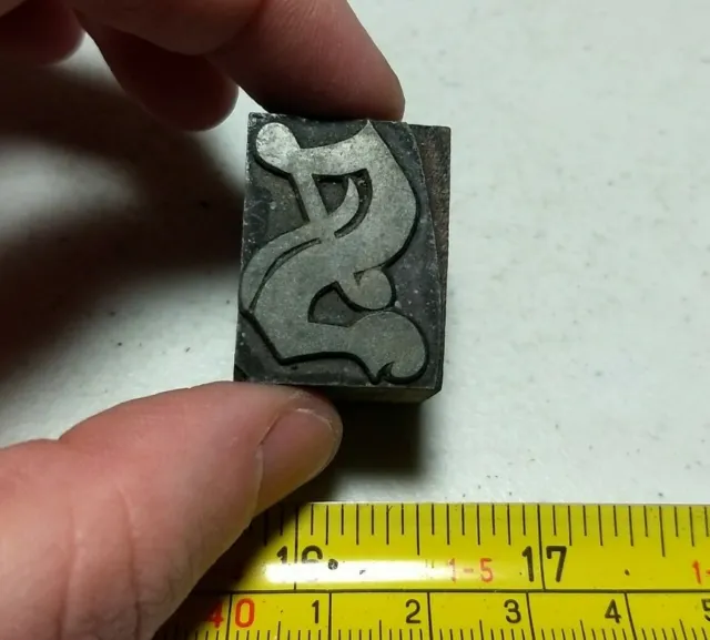 Vintage Letterpress Printing Block "S" Initial Monogram Letter