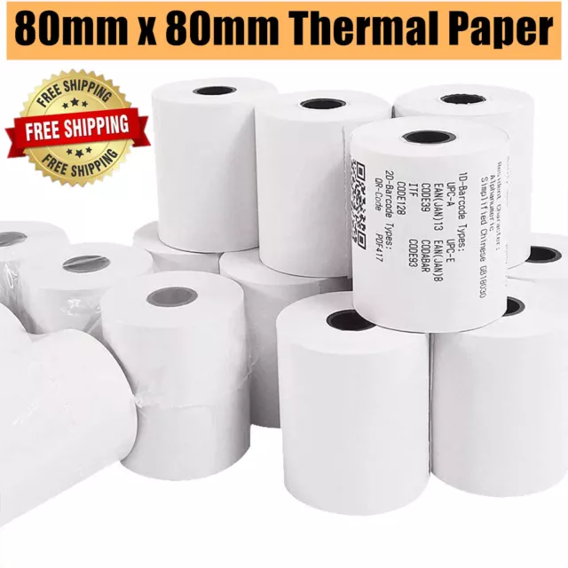 10-50 Rolls 80x80mm Thermal Paper Premium POS Cash Register receipt Paper Rolls