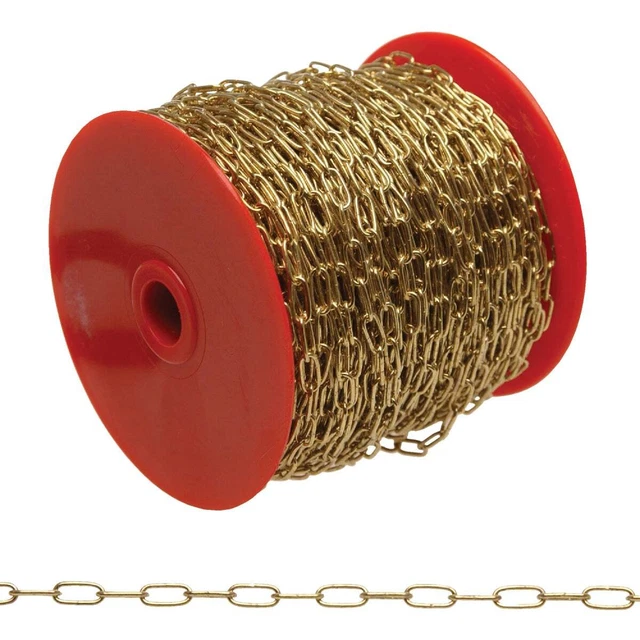 Campbell #5 82 Ft. Brass-Plated Metal Craft Chain 0710517 Campbell 0710517