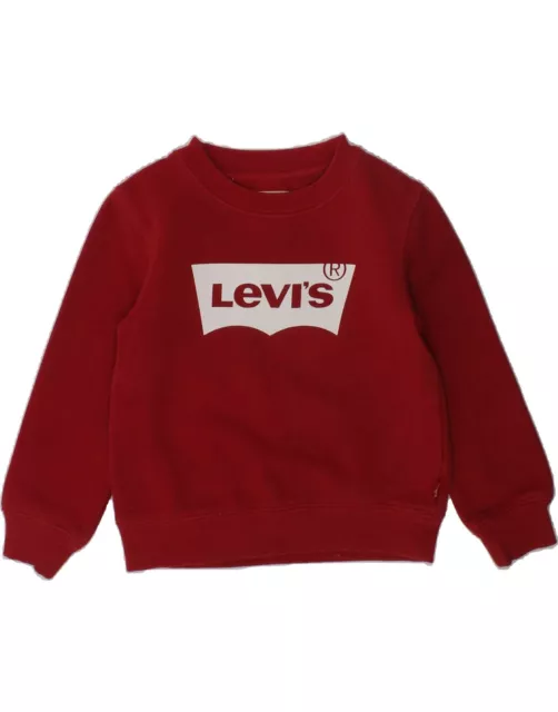 LEVI'S Baby Girls Graphic Sweatshirt Jumper 18-24 Months Red Cotton AZ56