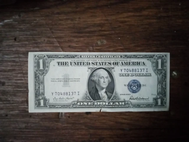 Series 1935F $1 One Dollar Silver Certificate Note Blue Seal