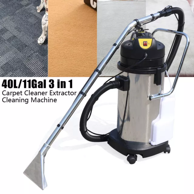 40L Commercial Carpet Cleaner Extractor 3in1 Carpet Cleaning Machine Washer 110V