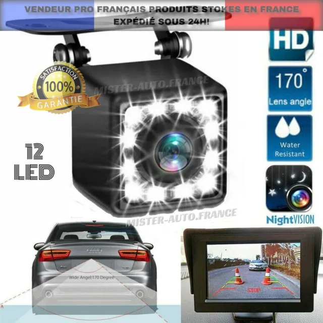 Caméra de Recul 170°✅CMOS Voiture Vue Arrière ★Vision Nocturne Etanche 12 LED HD