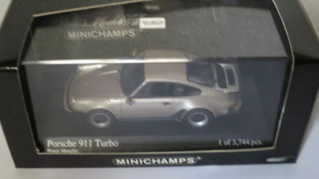 1/43 Minichamps Porsche 911 Turbo 1997 Platin Metallic Grey Ltd Ed #430 069008 2