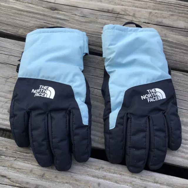 The North Face DryVent Black & Mint Green Youth Winter Gloves in Size Medium