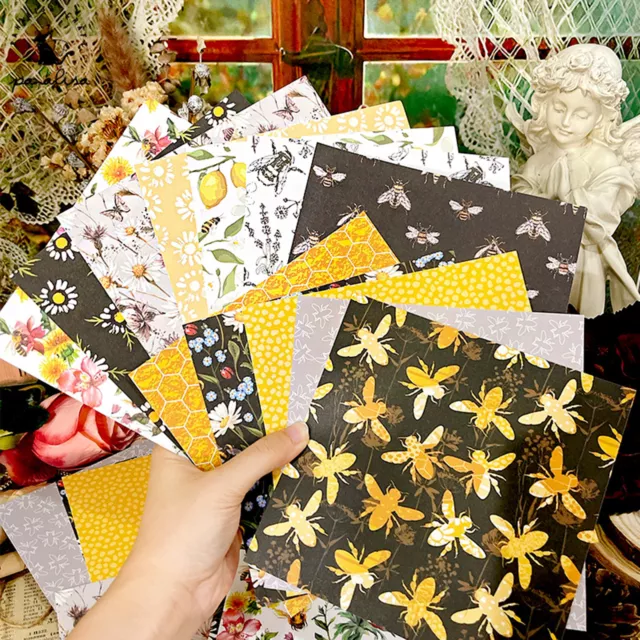 24pcs Photo Album Paper Vintage Decorative Gift Packing Photo Album Paper Yellow