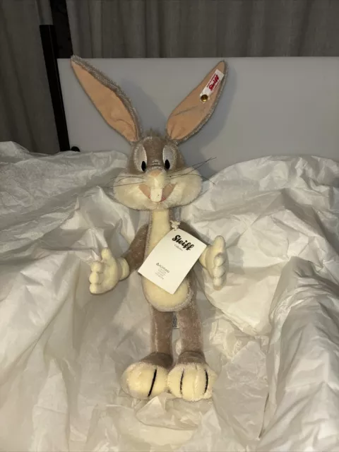 24.04.005 Steiff Tier 355042 Bugs Bunny 26 cm. Inkl. Zertifikat OVP, Top Zustand