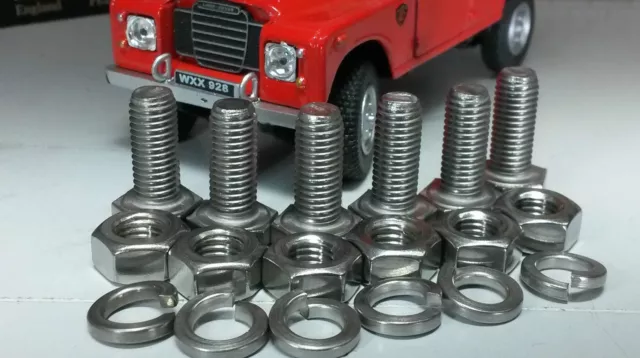 Land Rover Série 2a 3 Capot Charnière Inox Bon UNF Boulon Écrou Fixation Set