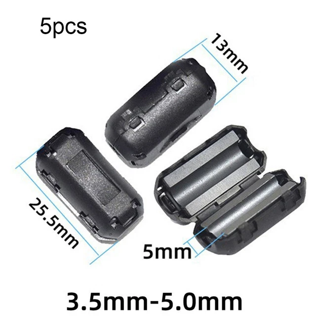 2 Filtres De Ferrite Anti-Bruit Pour Câbles - Diamètre 6 Mm - Noir - Marque Uxcell