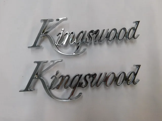 NOS OEM GM 1969 1972 Kingswood Station Wagon Emblem Ornament Script Pair 1970 71