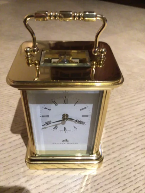 Superb Vintage Matthew Norman 1754   8 Day Brass  Carriage Clock