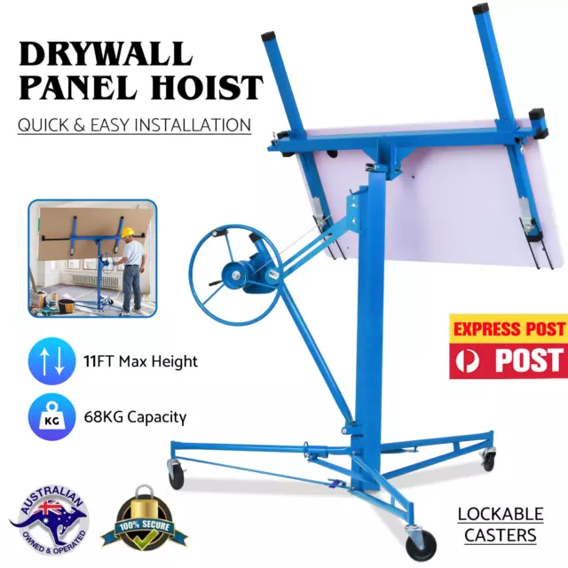 11ft Drywall Lifter Plasterboard Lift 150lbs/68kg Gyprock Panel Board Hoist AU