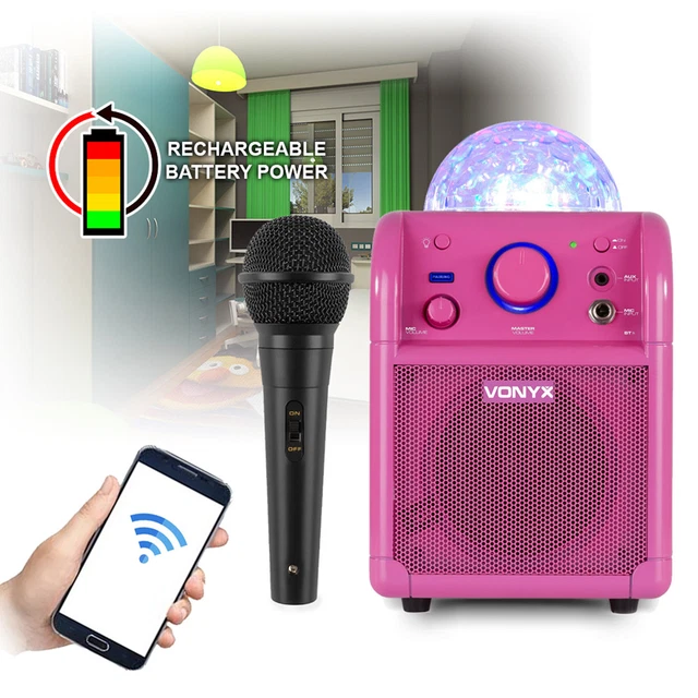 SBS50P BLUETOOTH PARTY Speaker with LED Lights & Microphone - Pink £54. ...
