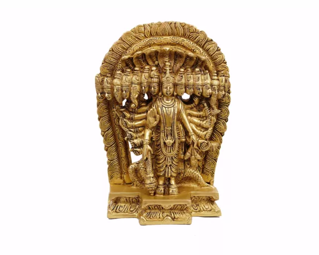 Lord Vishnu Idol Brass Statue for Puja, Home Mandirs, Gifts 4X11X6.5 In