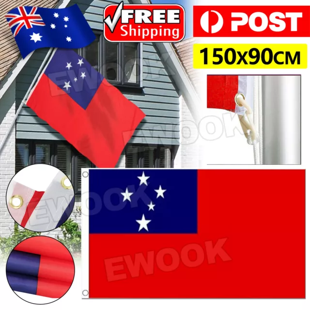 Outdoor Western Samoa Flag Samoan Flag Large 90x150cm 3x5ft World Rugby AU POST