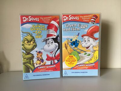 DR SEUSS VHS tapes x2 The Grinch Grinches The Cat In The Hat & Green