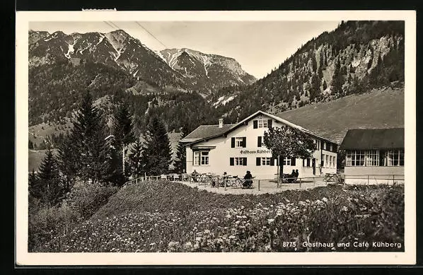 Oberstdorf / Allgäu, inn café Kühberg, postcard 1953