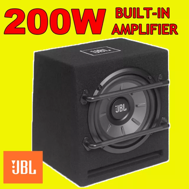 JBL STAGE 800BA 200W 8" Port Powered Active Car Van Subwoofer Einbauverstärker NEU