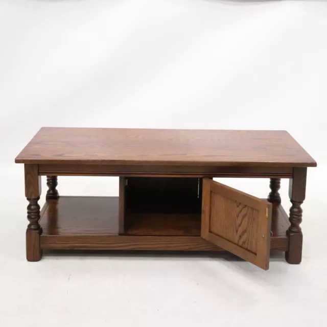 Old Charm Long Coffee Table With Cupboard Tudor Brown FREE UK Delivery 3