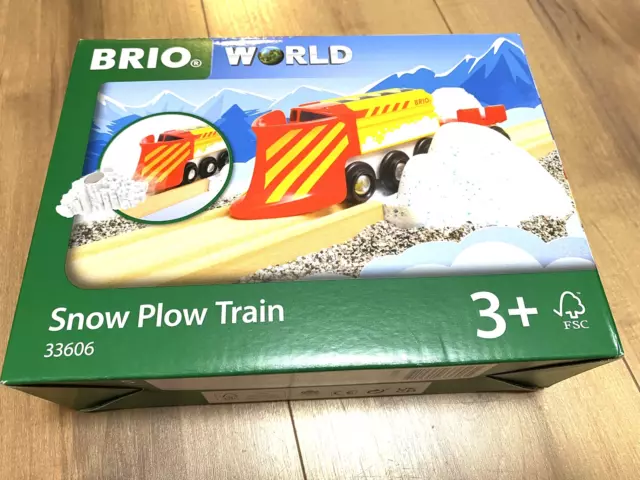 BRIO WORLD Snow Plow Train 33606 3+ A set of Russell Cars And Snow Rails