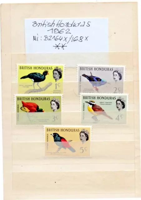 BRITISH HONDURAS - Birds 1962, Mi: BZ 164X/168X, MNH (I.375)