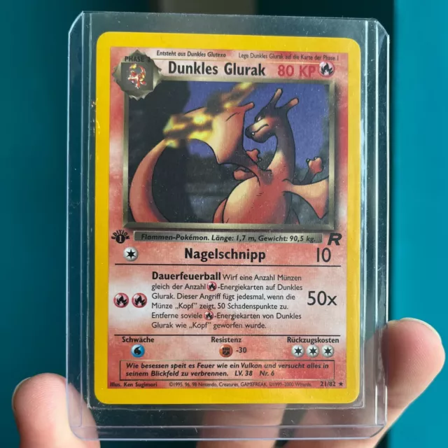 Dunkles Glurak 1. Edition 21/82 Team Rocket Non Holo Pokemon