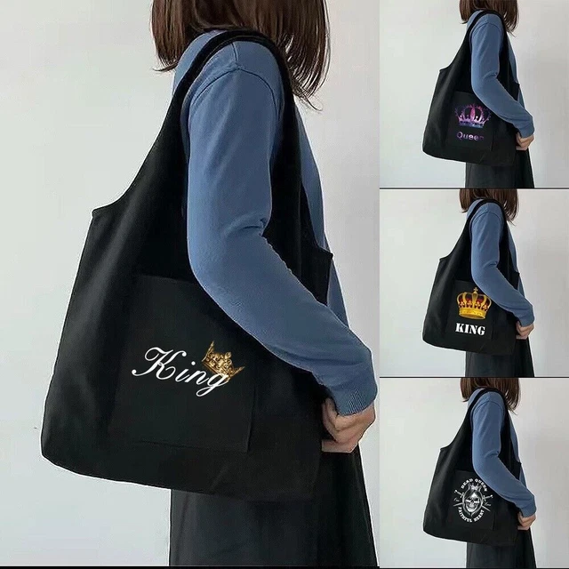 Shopper Business Wiederverwendbare Baumwoll-Canvas Einkaufstasche – Große Schultertasche, Bedruckt, Made In UK Damen Shopper Taschen