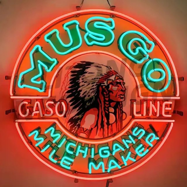 Musgo Gasoline Neon Sign 24x24 Lamp Gas Station Store Wall Decor