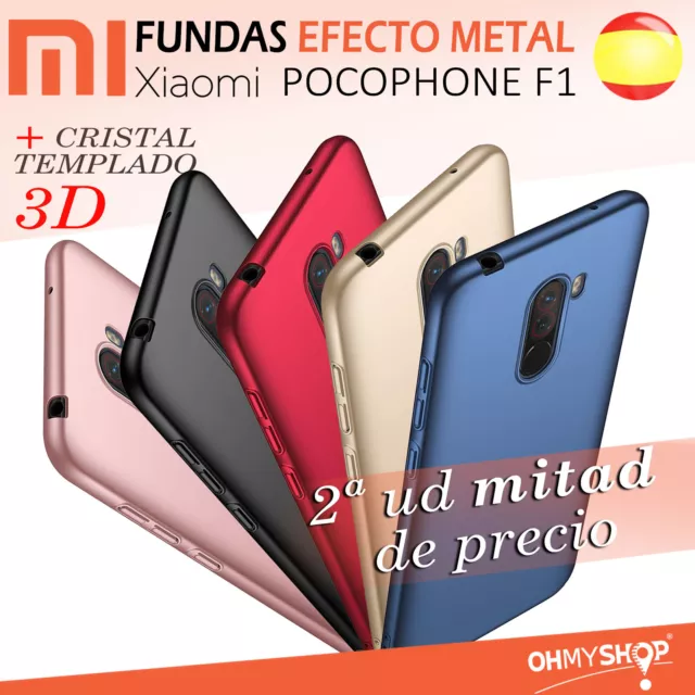 Funda Xiaomi Pocophone F1 Carcasa Rígida Dura Efecto Metal Tpu Varios Colores