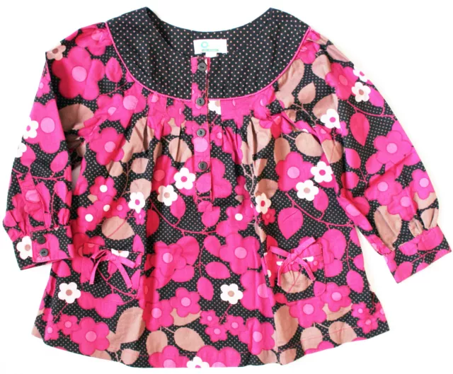 VERTBAUDET blouse état NEUF à fleurs coton chemisier chemise haut, fille 4-5 ans