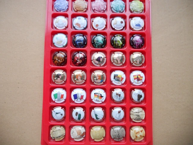 lot de capsules de champagne