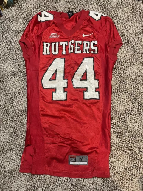 Vintage Rutgers Football Jersey Nike M Scarlett Knights Big East Game Worn #44