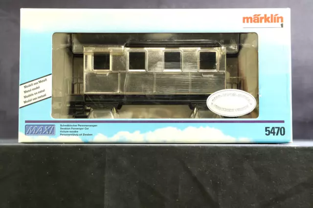 Marklin Maxi Gauge 1 5470 Silver Metal Special Ed. Passenger Car, Nickel Plated