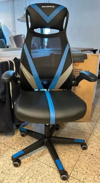 Bürostuhl Gamingstuhl mit klappbare Armlehnen ergonomisch Schreibtisch SONGMICS