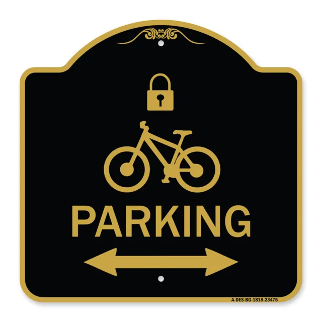 Designer Series Parking (With Lock Cycle & Bidirectional Arrow Symbol) Sign
