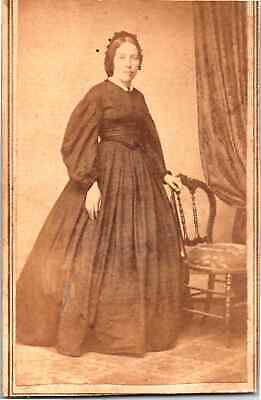 Alliance Ohio CDV Hoop Skirt Woman VICK Civil War Era Antique Photo 1860's C9