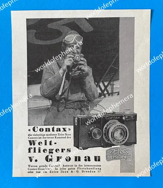 Weltflieger von Gronau Contax Photoapparat  Zeiss Ikon AG Dresden 1932