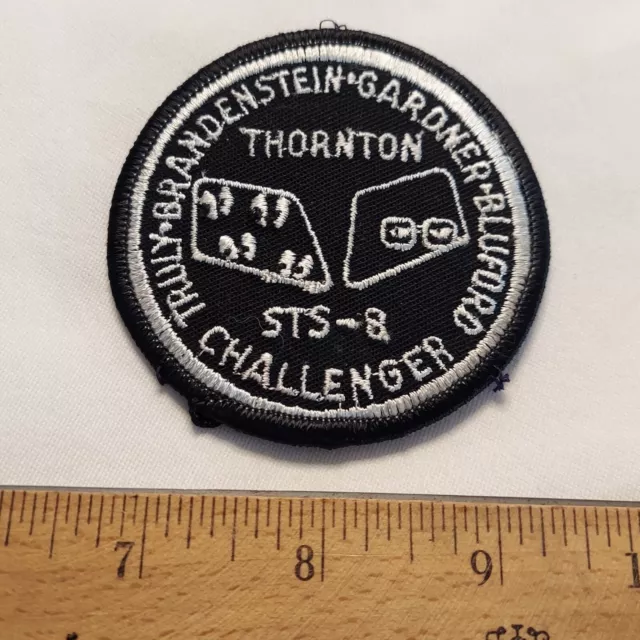 NASA Space Shuttle Challenger round embroidered patch Thornton STS-8 Eyes black