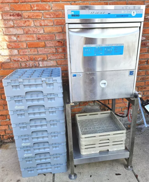 Meiko Fv 40.2G Undercounter Commercial Dishwasher Plustand & 10Trays Watch Video