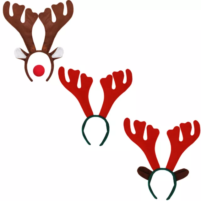 Christmas Headbands Festive Hats Xmas Reindeer Antlers Rudolph Fancy Dress