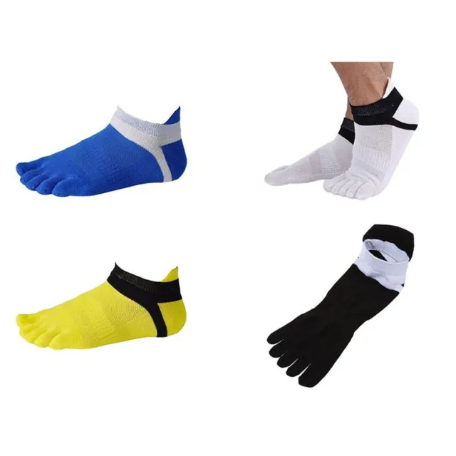 4 Pair Toe socks No Show Five Finger Socks Cotton Athletic Running Socks FoU9