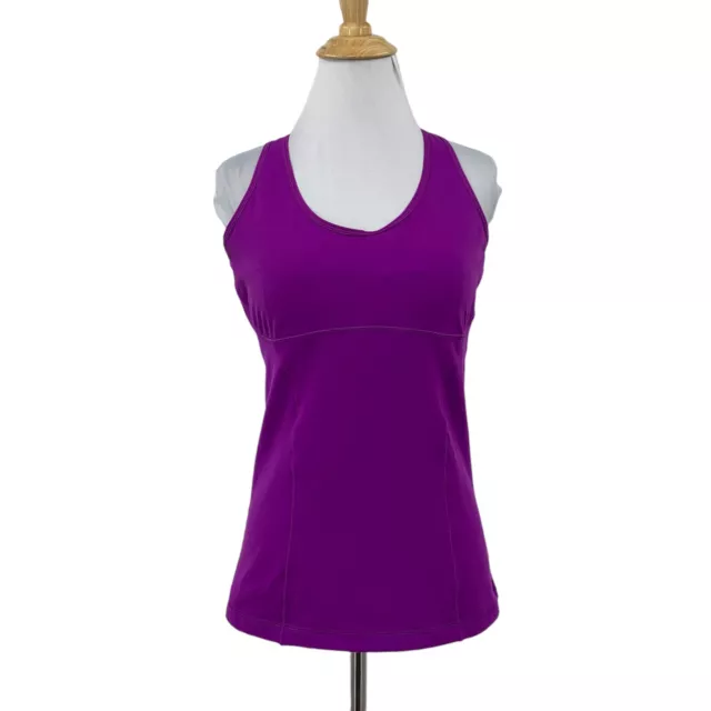 Lucy Active Racerback Tank Top Womens L Large Purple Sleeveless Padded Athletic