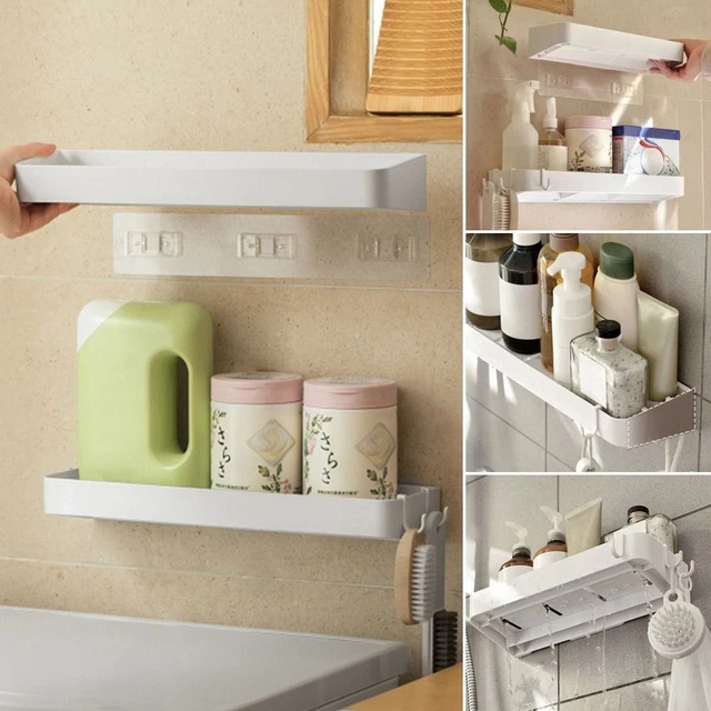 Estante de almacenamiento de artículos de tocador estante adhesivo estante de baño estante de almacenamiento de bañera