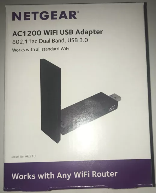 NEW Netgear A6210 AC1200 High Gain WiFi USB 3.0 Adapter 802.11ac Dual Band