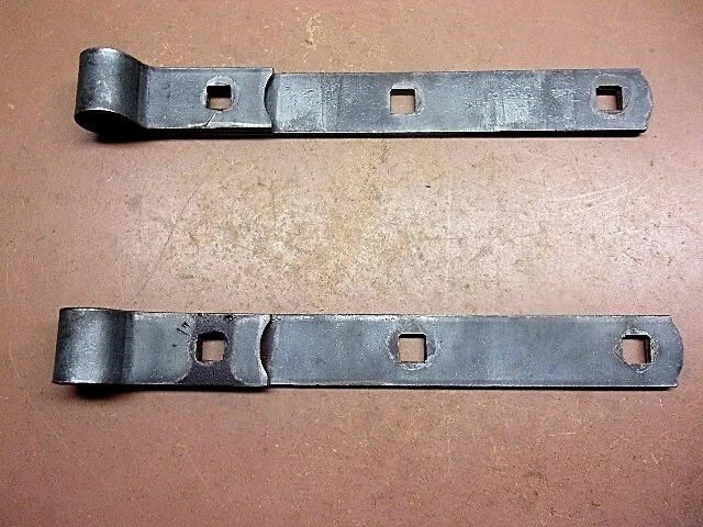 Two (2) Hand Made 10" Strap Hinges Gate Shed Barn Door needs Pintles Rugged Pair